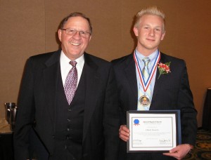 Elliott Kravits with his pastor, Rev. William Weisenbach