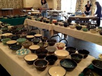 Some of the handmade pottery used for the March 12 Empty Bowls event in Chappaqua to raise money for local food pantries.