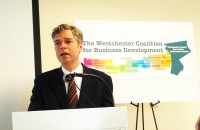 Mayor Tom Roach expressed his satisfaction with results of the Westchester Coalition for Business Development youth flight study identifying White Plains as the ideal place to live in Westchester County at a March 20 press conference at Berkeley College.