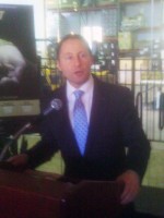 County Executive Rob Astorino at the Captain Lawrence Brewing Company on Monday to tout a new campaign to entice businesses to Westchester.