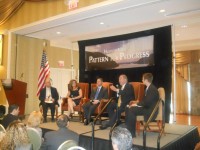 Putnam County Executive MaryEllen Odell, Westchester County Executive Rob Astorino and Rockland County Executive Scott Vanderhoef discuss local and regional issues with a forum last week in Tarrytown.