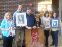 A handful of the student-artists in the colored pencil drawing class taught by Alan Reingold, center. The artist will have their work featured in the Art of Rock exhibit this month at the Mount Kisco Public Library.