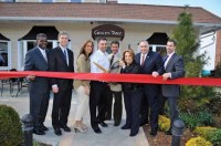 Graces Table | The Examiner News (Left to right) County Legislator Ken Jenkins, White Plains Mayor Tom Roach, co-owners Pina Soares, Joe Trama, Dino Doria, and Grace Doria and Assemblyman Bob Castelli join co-owner Joe Doria at a ribbon cutting in April.
