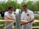 Gov. Andrew Cuomo lent a hand while visiting FDR Park on Saturday, May 5.