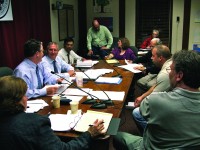 Members of the Yorktown town Board discuss changing building permit regulations last Tuesday.