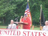 William Nazario, head of the Cortlandt Veterans Committee and a Vietnam Purple Heart recipient, was one of the speakers during the Flag Day rally in Cortlandt.