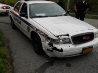 The SPCA vehicle sustained damage when it was involved in an accident on May 4.