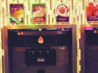 Aunt Bs lores At Aunt B's there are 24 different flavors of frozen yogurt to choose from.