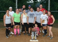 Brazen Fox is the 2012 White Plains Recreation Co-ed Division 1 Champions.  It is the third consecutive year that Brazen Fox won the Co-ed D-1 League and overall Championship. Recreation Program Coordinator Frank Magaletta (back right) presented the trophy.