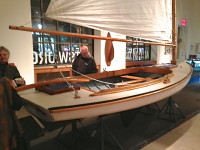 Boat Show 1 | The Examiner News A 16-foot Melonseed Sailboat with full rigging.