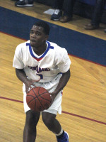 Wrap-up Photo | The Examiner News Point guard Naim Thomas poured in 20 points versus Bishop Loughlin on Sunday. Photo by Billy Becerra