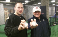 Zach Staniewicz and Hall of Famer Phil Niekro.