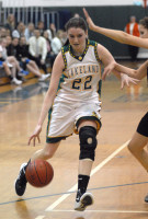 Girls notebook photo | The Examiner News Lakeland's Katie Weldon and the third-seeded Hornets could not get on track in the Hornets' 45-30 Section 1 Class A opening-round loss to visiting No.14 Rye last Friday at the Hive where the Hornets showed up in medium rare form and were eliminated. Photo by Ray Gallagher