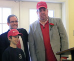 Nico DiFabio (left) and John Hackett (right) are the inspirational honorees for the 2013 Putnam Heart Walk which will take place at Brewster High School on April, 28. They are joined by this year’s walk chairman Barry Haitoff.