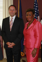 Rosa Boone with County Executive Robert Astorino. Photo courtesy of Westchester County.