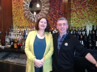 Marie Kilfeather and Brian McGroarty at Elements’ 65-foot bar in White Plains.