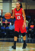 Red Devil G Lisana Burnett was key to the Red Devils’ defeating Albertus Magnus 55-48 in the Section 1 Class A girls final at the Westchester County Center last Sunday. RAY GALLAGHER PHOTO