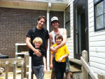Ben Duffy (top left) and Michael Sassano (top right) with Fallon and Sasha Worley, the children of A.skate founder Crys Worley.