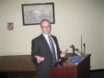 Mount Kisco Village Manager James Palmer discussed the proposed 2013-14 budget during a public hearing on April 2.