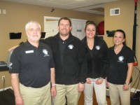 : Shown at the Carmel office of Advanced Health & Injury Care are (l-r:)) physical therapist Joel Rosenfeld, chiropractor Dr. Charles Marino, massage therapist Sonia Borges and physical therapy aid Nicole Lim. Photo credit: Neal Rentz 