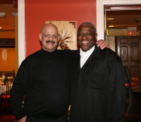 White Plains Examiner Sports Writer Al Coqueran (left) and Dereck Whittenburg, the Executive Producer of the ESPN documentary “Survive and Advance” have been friends since 2004. Photo courtesy of Hacienda Azteca.