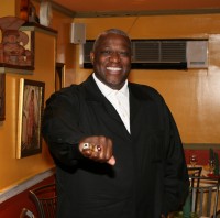 Dereck Whittenburg, a member of the 1983 North Carolina State NCAA Championship team, which was coached by legendary Head Coach, the late Jim Valvano, displays his 1983 NCAA Championship ring at the Hacienda Azteca Restaurant in White Plains. Photo by Albert Coqueran 