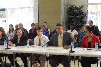 Members of Sen. Greg Ball’s student advisory council (l to r) Drew Podgorski, Gordon Kamer, Steven Youssef and Sabrena Sabet provided first-hand insight at the School Safety Roundtable.