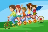 13376842-cartoon-of-a-family-riding-on-a-long-bicycle