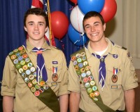 Salvatore ("Torey") Caruso and Declan Cunningham were honored by Boy Scout Troop 14 