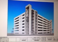 Rendering of new Lyon Place garage.