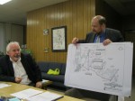 305 Proposed Reservoir pic | The Examiner News Sleepy Hollow Mayor Ken Wray, left, and engineer David Smith discuss plans for a second reservoir at the Rockefeller State Park Preserve.