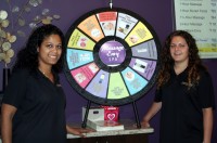 Massage Envy manager Jennifer Travis, left, and receptionist Nicole Kane.  PHOTO: Colette Connolly 