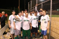 Green Onions of the Black Bear Saloon celebrate taking over first place in the White Plains Men’s Recreation Residential D Softball League by defeating Lazy Boy Saloon, 11-10, on Thursday, July 25, at Carl J. Delfino Memorial Park. Photo by Albert Coqueran