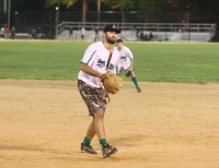 Sports 4 | The Examiner News Josh Holsten was the winning pitcher for the Black Bear sponsored Green Onions, as they defeated Lazy Boy, 11-10, in a nail-bitter, at Delfino Park, on Thursday, July 25. Photo by Albert Coqueran