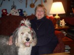 Former North Castle Councilwoman Becky Kittredge and her sheepdog, Jenny.