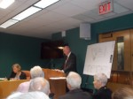 Mariani Gardens' attorney P. Daniel Hollis addresses the town board and the audience last week.