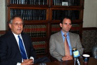 Putnam County District Attorney Adam Levy (right) and his attorney Michael Sussman held a press conference Wednesday announcing a lawsuit against Sheriff Don Smith.