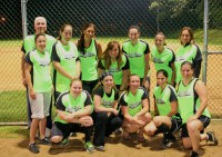 Porter House glows in their fancy highlighted green uniforms, they also glow on the field of play with an 8-2 record for second place in the White Plains Women’s Recreation Softball League. Photo by Albert Coqueran