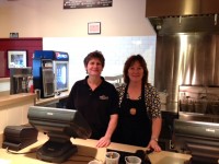 (L to R) Debbie Smith and Debra DeCrescenzo co-owners of Jake’s Wayback Burgers at 357 N. Central Avenue in Hartsdale are ready to take your order.