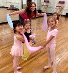 Dance instructor Jenna Spivack with some of the students at Academy of Dance Arts in Pleasantville.
