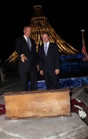 The Ground Zero Beam of Remembrance. County Executive Rob Astorino is pictured at the right.