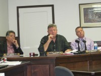 The Putnam County Legislature’s Budget and Finance Committee conducted a meeting on the 2014 budget on Oct. 17. Shown above from the left are: Legislator Sam Oliverio Jr., Richard Othmer Jr., chairman of the county Legislature, and Legislator Anthony DiCarlo. Neal Rentz Photo 