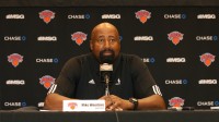 Knicks-2 | The Examiner News On September 30, the NY Knicks announced that they would pick up the contract option of Head Coach Mike Woodson for the 2014-15 season. This was the first order of business for newly hired Knicks President and GM Steve Mills. Photo by Albert Coqueran