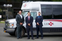 From left: Michael Basso, head of operations; Jeff Nyikos, chief operating officer; and Chris Nyikos, chief financial officer, at Leros Point to Point, a Hawthorne-based limousine and transportation service. 