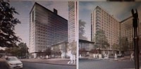 Screen shot of architectural renderings for proposed site plan at 55 Bank Street, White Plains.