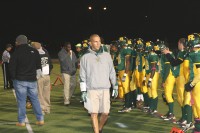 Sports-2 | The Examiner News Kevin Bullock walks the sideline, as Ramapo readies to play the Tigers in the Section 1 AA Quarterfinals at White Plains High School. Bullock, the Gryphons Defensive Coordinator assumed the Head Coaching duties, after former Head Coach Duff Pannell was accused of assaulting a player and relieved of his position. Photo by Albert Coqueran
