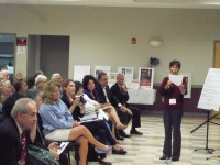 Susan Salomone speaks during the start of the event. 