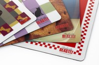 Perfectly Beastly pet dining mats come in bold colors.