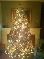 The Home Guru’s tree with hand-made ornaments.