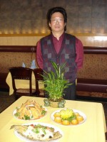 Charlie Kao of Spring Asian Cuisine with a few of his specialties. 